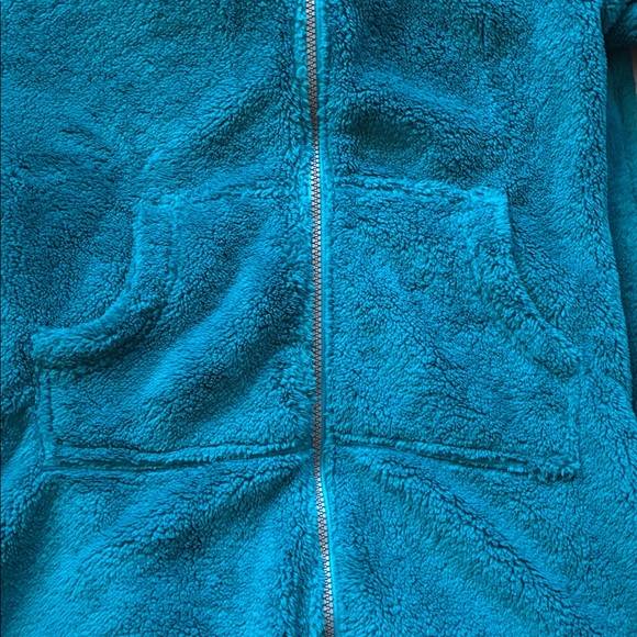 Hanna Andersson Teal Fleece dinosaur character zip suit kids size large - Picture 7 of 9